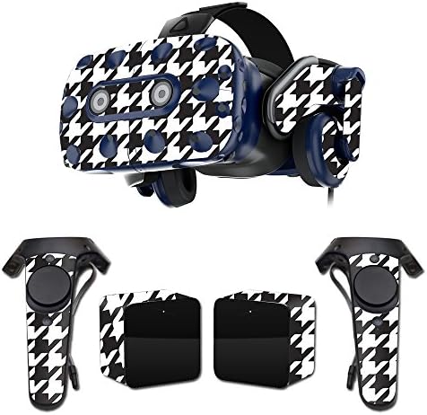 Кожата MightySkins, съвместим със слушалки на виртуална реалност HTC VIVE Pro - Houndstooth | Защитно, здрава и уникална vinyl стикер-опаковка