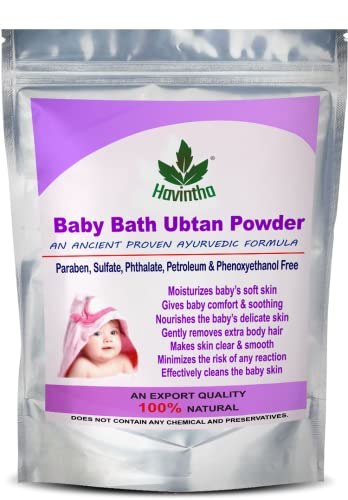 Havintha Натурална детска присыпка за баня за по-здрава, мека и нежна кожата на бебето - 227 гр (8 унции)