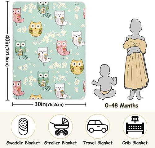 Пеленальное Одеяло, Сладко Памучно Одеало с цветен модел на Бухал за Бебета, Като Юрган, Леко Меко Пеленальное Одеало за детско