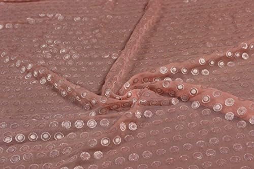 The Design Cart Розово Кадифе плат с геометричен прегаряне телесен цвят за декоративно и приложно изкуство, занаяти, шевни и други