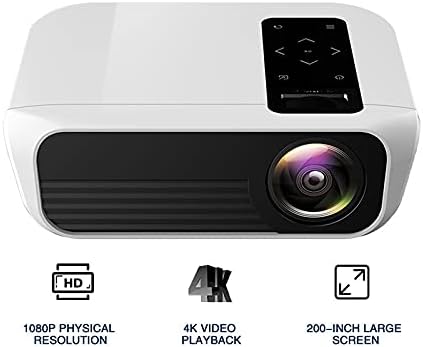 Проектор LMMDDP Full 1080p, 4k 5000 Лумена Cinema Proyector в прожектор, Съвместим с USB AV с подарък (Размер: базова версия)