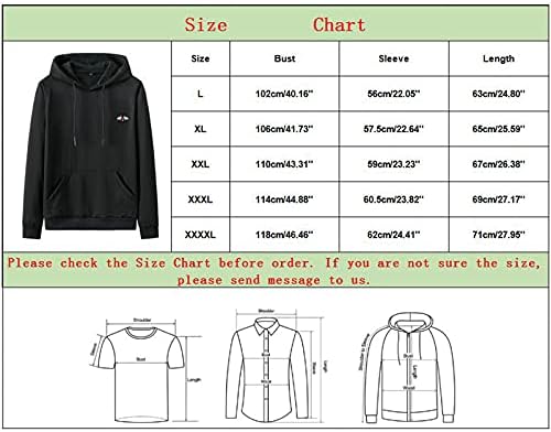 Xiloccer Графични Блузи за Мъже, Тениски с дълъг Ръкав, Мъжки Ризи с Модел, Мъжки Блузи с Качулка, Голяма Hoody, Подаръци