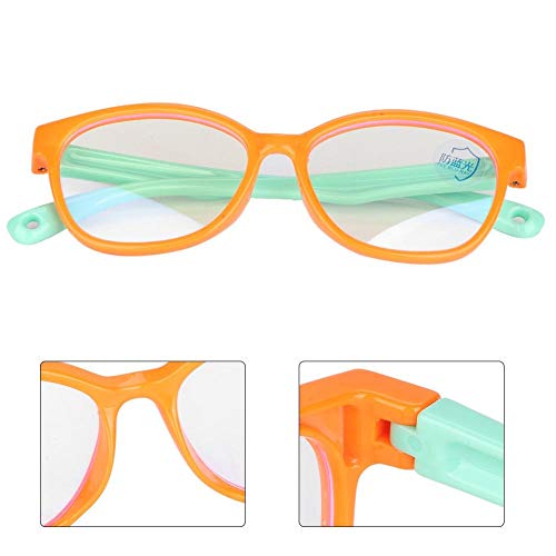 Детски Очила със синя светлина, Очила от пренапрежение на очите за деца, Меки слънчеви очила от силикагел за деца (оранжев)