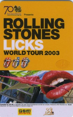 Ролинг Стоунс 2003 Неизползван Билет за концерт Bangkok Gold