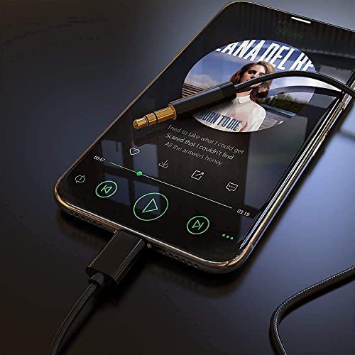 Кабел AUX за iPhone, [Сертифициран от Apple Пфи] AUX Кабел Lightning-3,5 мм за автомобилни стерео системи, слушалки, Допълнителен