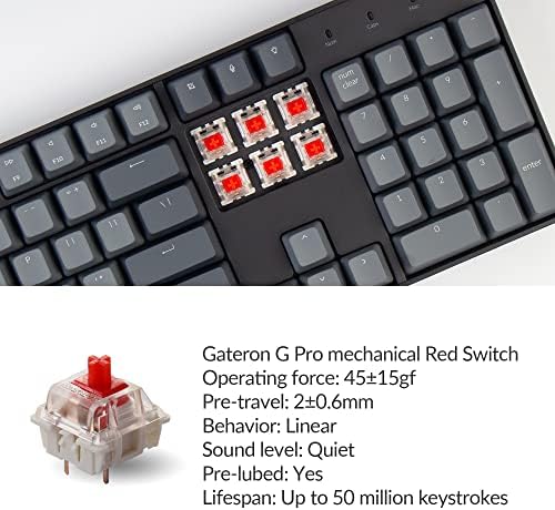 Ключодържател K10 пълен размер 104 Клавиша Bluetooth Безжична/USB Жичен Ръчна Детска Клавиатура за Mac с Червен ключ Gateron G Pro/Прекратена/Бяла