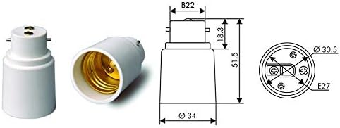 YiLighting - B22 -E26/E27 Адаптер Преобразувател с винтовым основание Edison За led халогенна лампа КЛЛ Light (1 бр.)