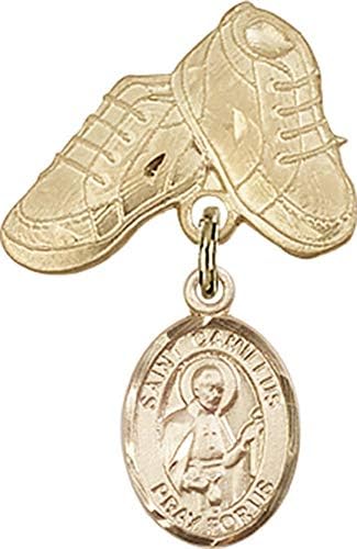 Детски икона Jewels Мания за талисман на Свети Антон от Леллиса и игла за детски сапожек | Детски иконата със златен пълнеж с амулет
