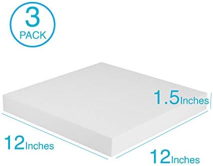 Silverlake Занаятите Foam Block - 3 опаковки от стиропор EPS 12x12x1,5 за извършване на работи, моделиране, артистични проекти и