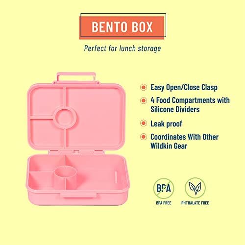 Комплект от картонени кутии за Bento Wildkin Kids със Стоманена бутилка за вода, с тегло 14 Грама (Еднорог)