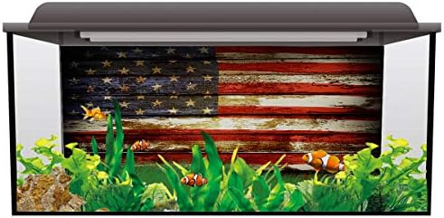 Фантастичен Звезден Аквариумный Фон Реколта Дървена Дъска Американски Флаг Тапети за вашия Аквариум Лесно се нанася и отстранява PVC Стикери Снимки Плакат Фоново у