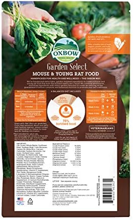 Храна за мишките и млади плъхове Oxbow Animal Health Select Garden, Приготвен от н градина рецепта за плъхове, малките от всички възрасти, Без ГМО, Направено в САЩ, 2-фунтовый пакет