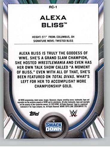 Състав на женската дивизия на WWE 2020 Topps #RC-1 Алекса Bliss SmackDown Официалната търговска карта World Борба Entertainment в състояние да Raw (NM или по-добър)