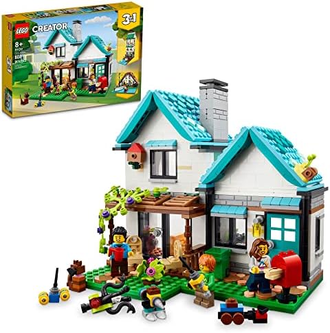 Набор от играчки, LEGO Creator 3 в 1 Уютен дом 31139, Комплект за монтаж на модели с 3 Различни Къщи, Семейни Минифигурками и аксесоари, подаръци за деца, момчета и Момичета