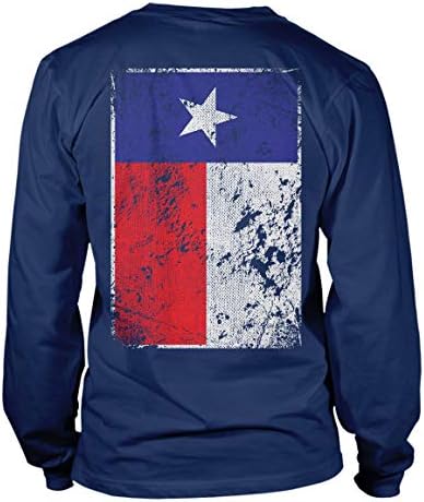 Тениска Унисекс с дълъг ръкав Tcombo Distressed Texas Flag - USA Lone Star State