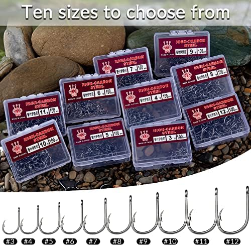 Качествени 500-1000 бр Набор от куки за сладководни Морски риболов 6 #-15 #/3 #-12 # Разнообразни Малки куки за примамки Риболовни куки от въглеродна Стомана с пластмасова ку