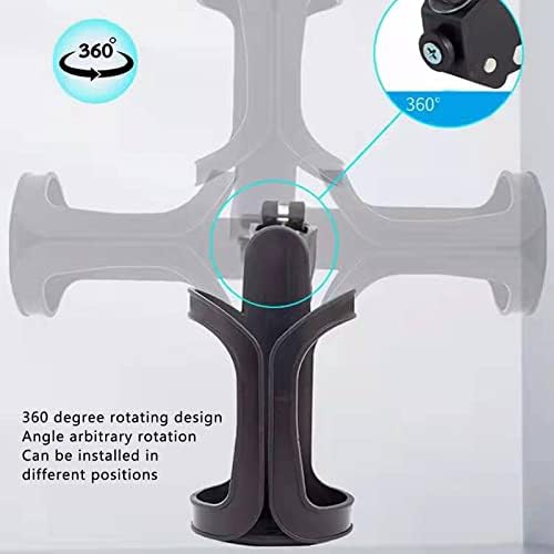 Универсална поставка за Чаши, Найлон Черно 360 Градуса Въртящ се Мотор поставка за Чаши се Използват за Колички Подлакътници Инвалидни Колички за Възрастни и Деца