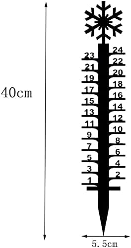 Mlnghua Nowflake 24Сензор за сняг, Сензор за Сняг във формата на Снежинки за Шейни, Метална Пръчка За измерване на сняг В двора на Ръчно изработени Градински Колове, Коледен