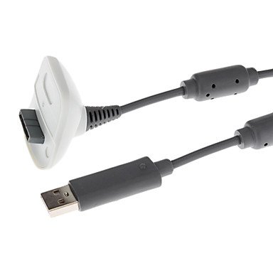 НОВОСТ-USB-Кабел за зареждане на контролера на Xbox 360 Slim (бял)