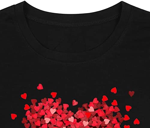 Ризи за Свети Валентин за Жени, Сладък Тениски със Сърца от Любов, Тениски, Подарък за Нея