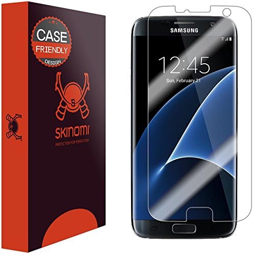 Защитно фолио Skinomi, съвместима с Galaxy S7 Edge (актуализирана версия, подходяща за използване в портативни случай) Бистра Антипузырьковая