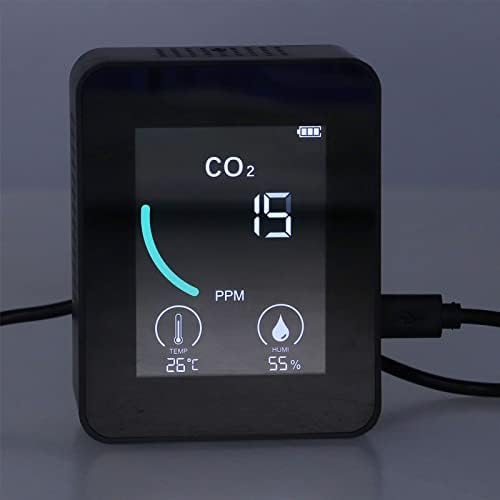 Сензор за температура и влажност на въздуха, Широко Използван LCD детектор на CO2 за бързо реагиране с USB-кабел за семейство, офис,