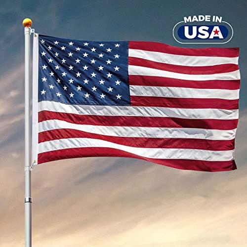 Американски флаг 4x6 метра За външна употреба Произведено в САЩ, Най-здрав найлонов флаг на САЩ, сверхпрочный, Луксозна Бродирани