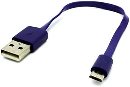 Къс USB кабел, microUSB Лилаво Кабел на Зарядно устройство Тел власт Плосък Съвместим с ZTE Blade Force - Blade Vantage - Blade