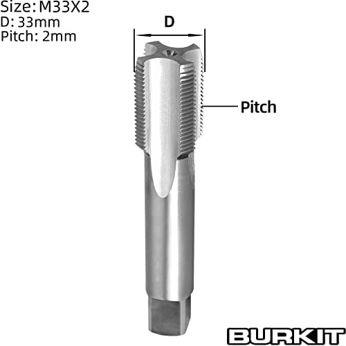 Метчик Burkit M33 X 2 резба Дясно, Машинен Метчик С директен Рифлением HSS M33 x 2.0