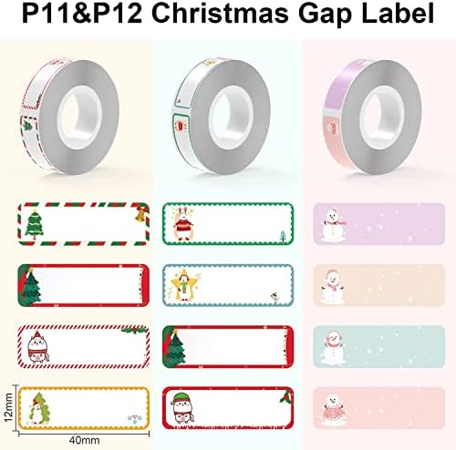 3 Ролка лента за производство на етикети с цифри Коледна серия за подаръци Marklife P11& P12 & P50, 0,55 x 1,57 150 на Етикети/Ролка