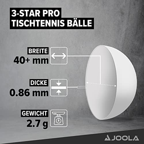 Топки за тенис на маса JOOLA на 3-Star PRO, с Диаметър 40 + мм, 3-Звездни Тренировъчните топки за тенис на маса премиум-клас, Поддържани