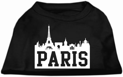Риза с трафаретным принтом Paris Skyline, Черна, Sm (10)