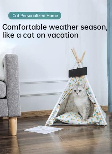 SSDHUA Открит Къмпинг Вятърна Палатка за котки Закрит Къщичка за палатки, изработени от памук и лен, подвижни и моющийся, са на