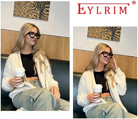 Очила EYLRIM в Дебелото Квадратна Рамка Синя Светлина за Жени И Мъже, Компютърни Очила Без Лекарско предписание