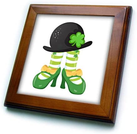 3D Равен сладки ирландски крака с хубава черна ирландска шапка плитках в рамка отгоре (ft-374554-1)