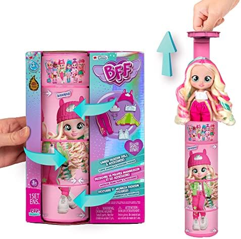 Модна кукла Cry Бебета BFF Хана с повече от 9 Изненади, включително Облекло и аксесоари за модни детски играчки за момичета и момчета