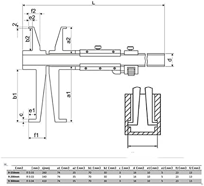 Штангенциркуль KFJBX С Нониусом, Двоен Нокът, Дълъг Нокът, Штангенциркуль с Вътрешната Канавкой, Инструмент За Измерване на Диаметъра