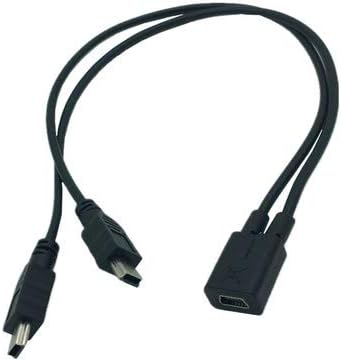 Кабел-сплитер Traodin Mini USB кабел Mini Female USB-Mini USB Male + Micro USB Male Y Дърва, за дигитални продукти и компютърна