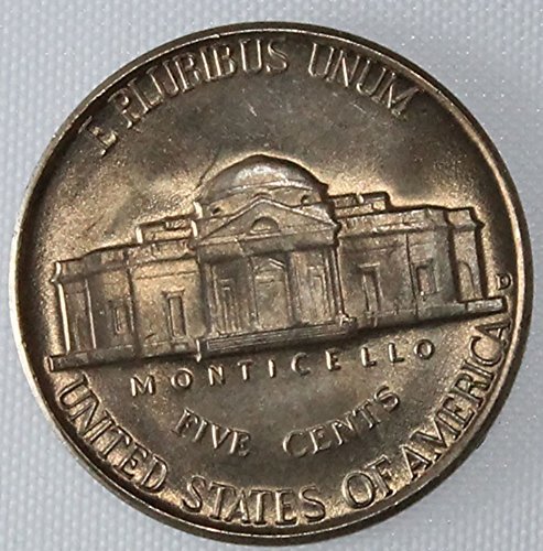 1950 Г. от Джеферсън, Блестящ Никел Необработен Никел БУ Монетен двор на САЩ