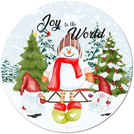 Кръгла Метална Лидице Знак Радост на Света Снежен човек Джуджетата Коледен Венец Знак на Метални Артистични Щампи Селски Дом Кръчма