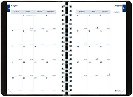 Дневник Blueline Academic на всеки месец, 8 x 5, Черна корица, на 12 месеца (от август до юли): с 2022 от 2023 година