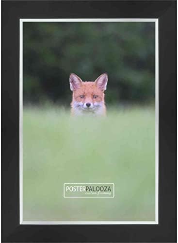 Плакат Palooza 14x19 Модерна Черна Рамка за снимки от масивна Дървесина с UV акрил, подложка от пяна и Фитинги
