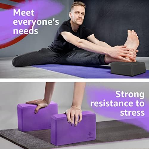 Блок за йога Overmont 2 пакета, който Поддържа Пяна EVA, без латекс, Мека Нескользящая повърхност за общо Фитнес, Пилатес, стречинг и медитация