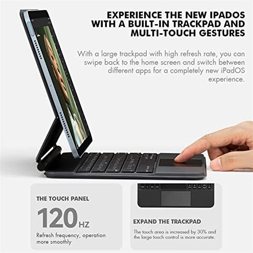 HAODEE за iPad Air 4 10,9-инчов калъф с подсветка на клавиатурата 2020 г. (A2072/A2316/A2324/A2325) (Размер на: за iPad Air 5)