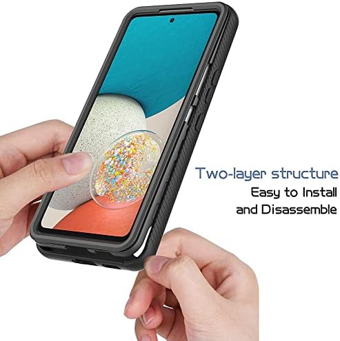 Калъф за телефон Калъф с пълна защита, съвместим с Samsung Galaxy а a53 5G Твърд PC + Мек силиконов TPU 3в1 устойчив на удари Защитен