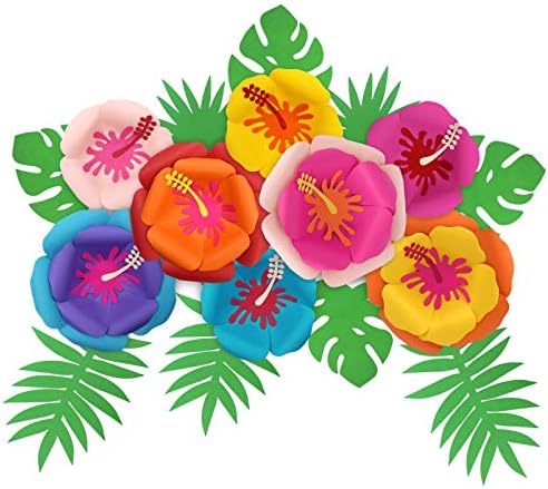НАПРАВИ си САМ Luau Хавайски Hibiscus Големи Хартиени Цветя Moana Вечерни Аксесоари Тропически Вечерни Украса Алоха Вечерни Фон