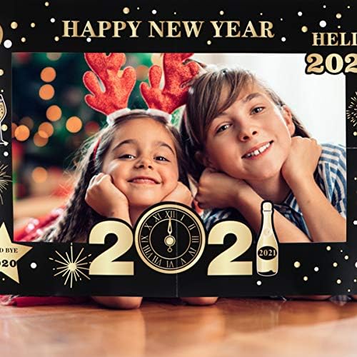 NUOBESTY Новогодишния Реквизит за снимки 2021 Happy New Year Eve Party Подпори За Фотобудки Аксесоари Фоторамка Коледна Годишна