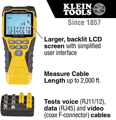 Комплект за тестване на кабели Klein Tools VDV501-851 и инструмент за шок на пробивания VDV427-300, острието 66/110