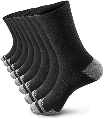 Мъжки Спортни Чорапи за екипажа VWELL, 8 Чифта Памучни Чорапи, за работни Обувки С контрол на влажност На Лигавицата на