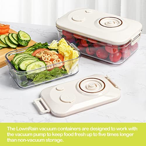 Вакуум контейнер за съхранение на храна LownRain с електрическа вакуумна помпа, която не съдържа BPA, различни размери за запазване
